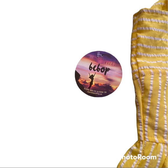NWT Bee bop yellow seersucker knee length dress size M - Picture 7 of 10